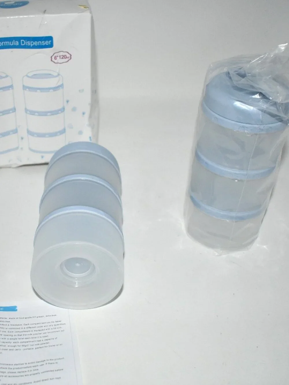 Termichy Stackable Formula Dispenser, 2 Pack, Warm Grey, BPA Free, NWT